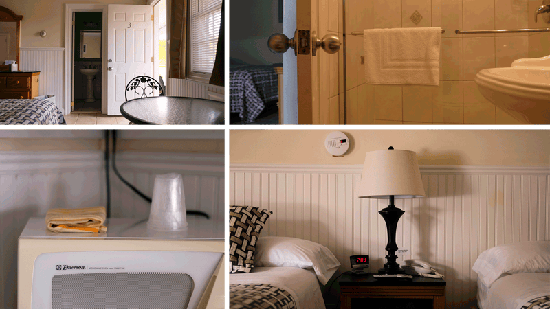 The luxuries and little details of a room at the Seabreeze Motel.
